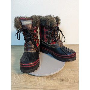 Womens Natural Reflections Lumber Jill Red Plaid Snow/Duck Boots Sz 6 Thinsulat